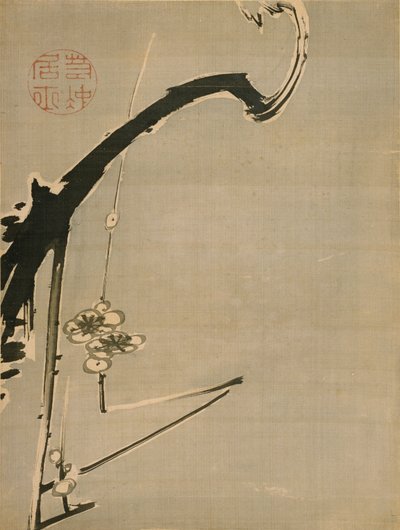 Plum Blossoms from Seiranen Painting Album by Ito Jakuchu